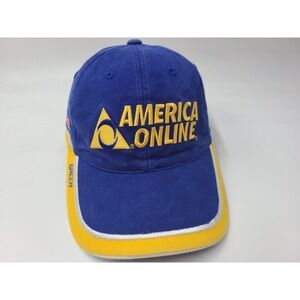 Vintage Jeff Green #30 America Online AOL Strapback (Fits Small) Hat Cap NASCAR